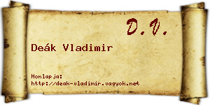 Deák Vladimir névjegykártya